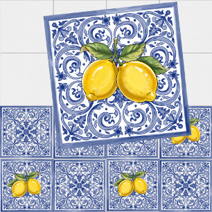 Dolce Vita Meditarrean Bleu & citrons Carreaux ita