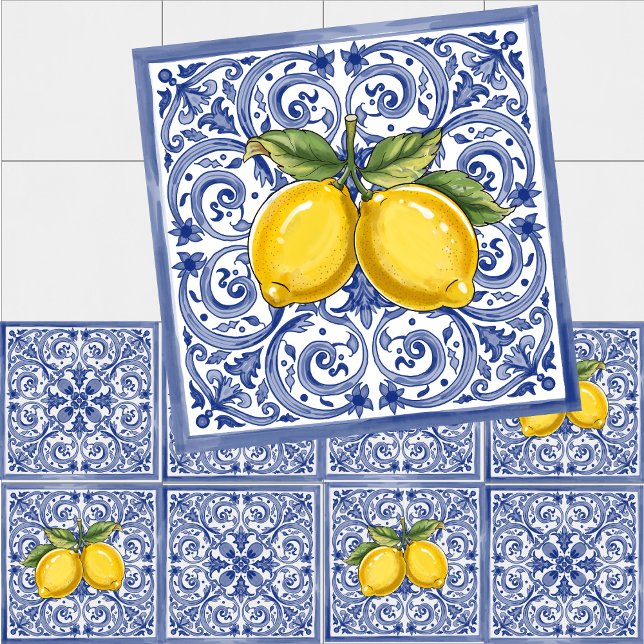 Dolce Vita Meditarrean Blue & Lemons Italian Tiles (Creator Uploaded)