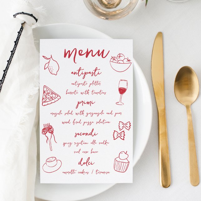 Dolce Vita Menu Du Dîner Italien Écrit À La Main (Créateur téléchargé)