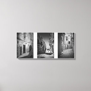Dolce vita streets in black and white canvas print