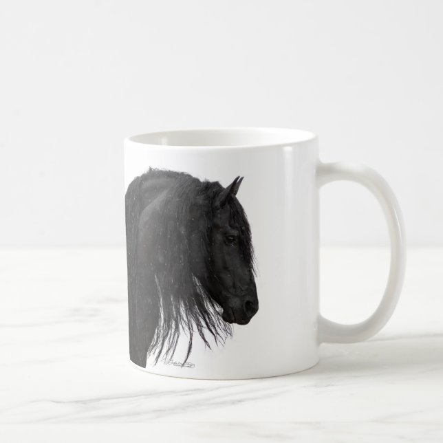Dolci Vita Friesian Stallion Coffee Mug (Right)