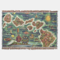 Dole 1950 Map of Hawaii Joseph Feher Oil Paint