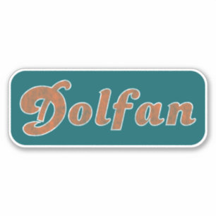 Dolfan Miami Vintage (Aqua Orange & White) Sticker