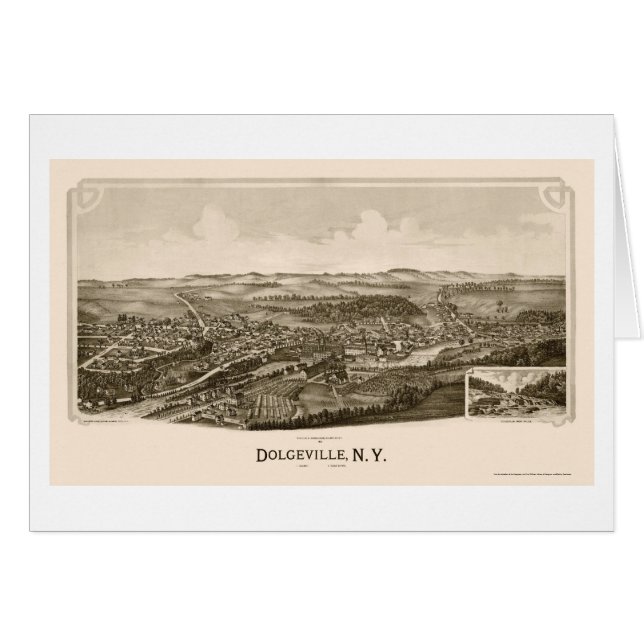 Dolgeville, carte panoramique de NY - 1890 (Devant horizontal)