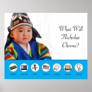 Doljabi Doljanchi Dol Korean 1st First birthday Poster