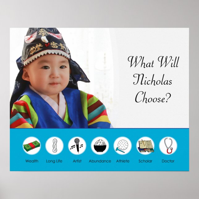 Doljabi Doljanchi Dol Korean 1st First birthday Poster (Front)