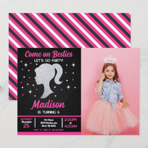 Doll Besties Fashion Party Photo Birthday  Invitation