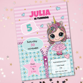Doll Birthday Invitation 