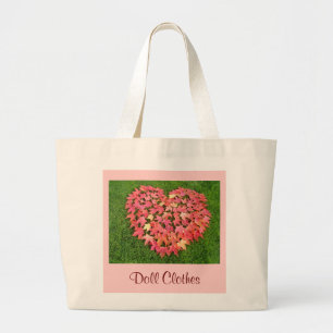 Doll Clothes tote bag storage Pink Autumn Leaves