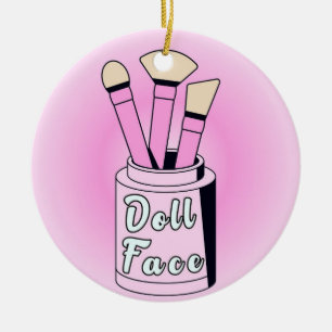 Doll Face - 1940s Canvas Print Ceramic Ornament