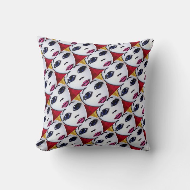 Doll Face Throw Pillow (Front)