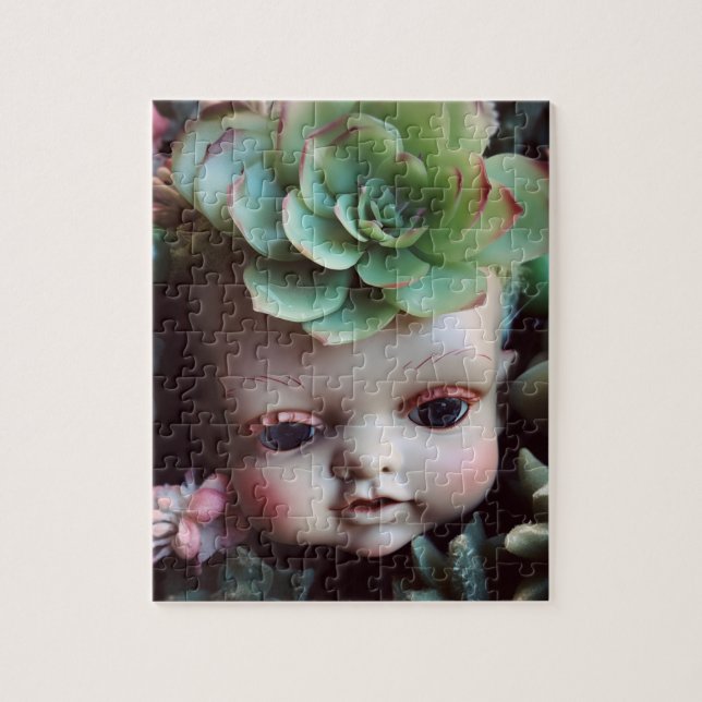 Doll Head in the Succulent Garden Jigsaw Puzzle (Vertical)
