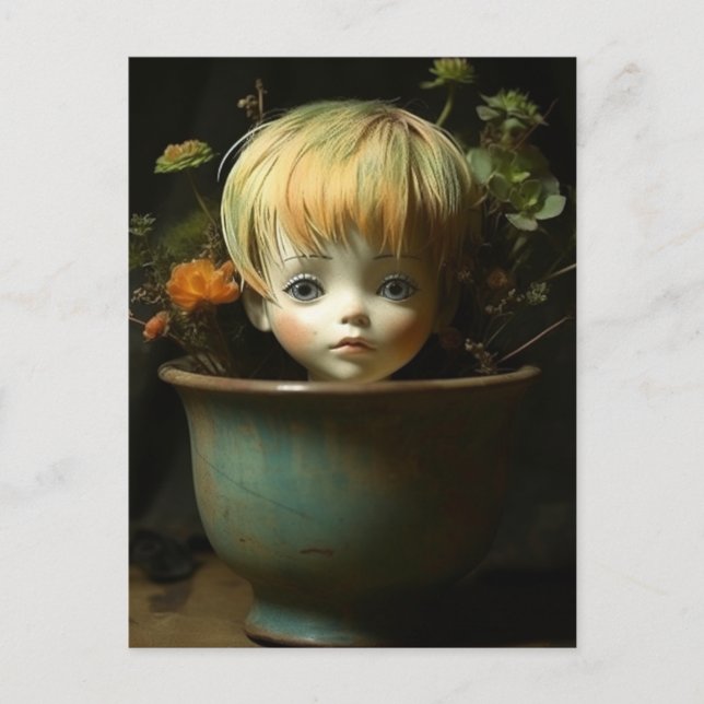 Doll Head Planter Postcard (Front)
