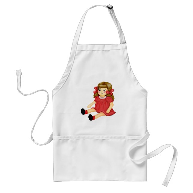 Doll in Red Standard Apron (Front)