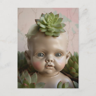Doll in the Succulent Plants Postcard
