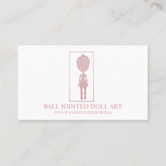 Doll maker artist rose gold business card