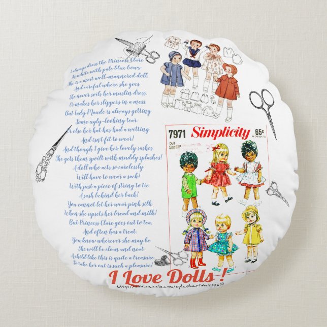 "Doll Maker" Round Pillow (Front)