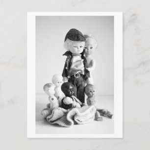 Doll Portrait - Vintage Doll Family Postcard
