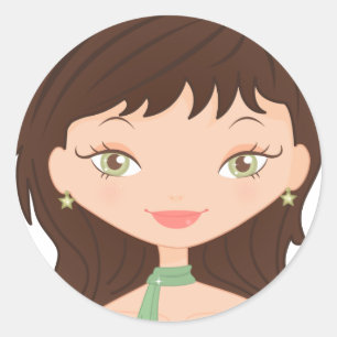 Doll rose classic round sticker