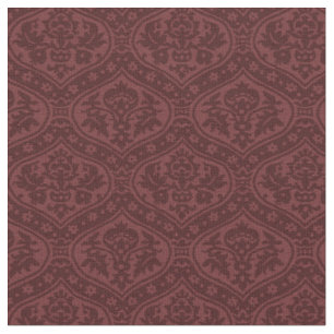 Doll-Scale Renaissance Damask, Claret Red Fabric