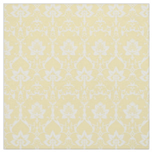 Doll-Scale Renaissance Damask, Pale Yellow Fabric