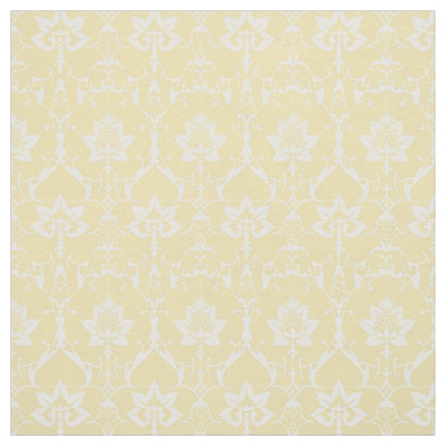 Doll-Scale Renaissance Damask, Pale Yellow Fabric (Swatch)