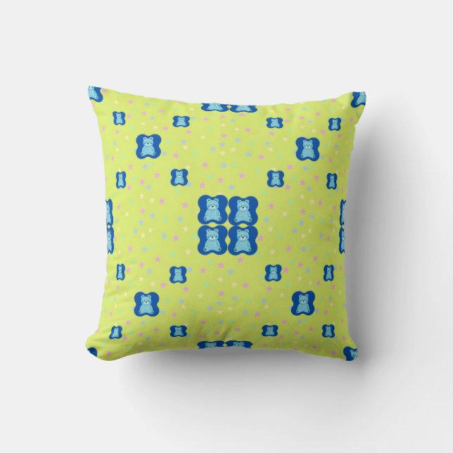 Doll teddy cartoon throw pillow (Front)