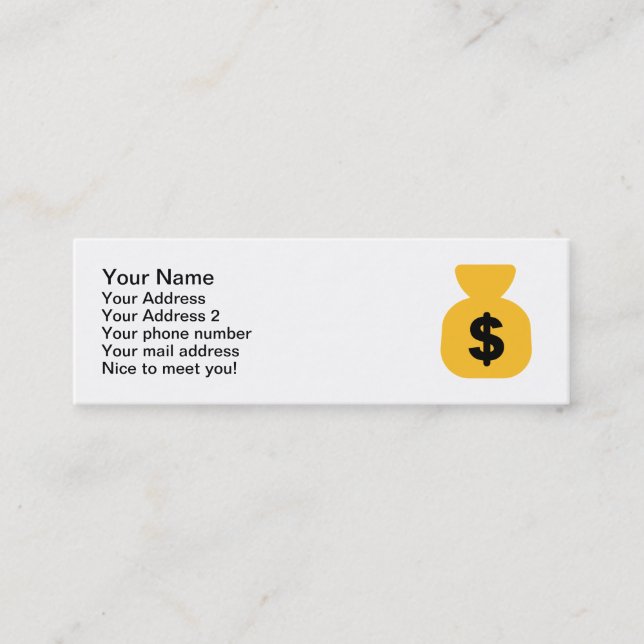 Dollar bag mini business card (Front)