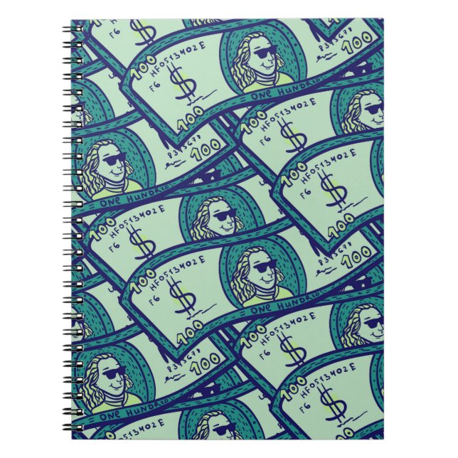 Dollar Banknotes: Seamless Money Pattern Notebook (Front)