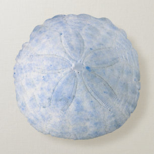 Dollar de sable bleu Coussin rond côtier nautique