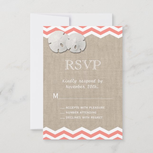 Dollar de sable de corail et Chevron RSVP (Dos)