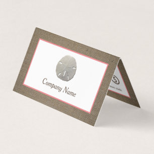 Dollar de sable et Burlap Carte de visite double f