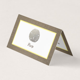 Dollar de sable et Burlap Photo carte RSVP