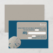 Dollar de sable, Ocean Blue Beach Wedding RSVP