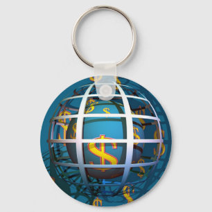 Dollar Globe Keychain
