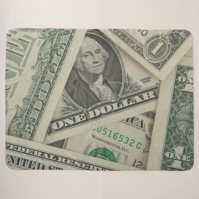 DOLLAR SHERPA BLANKET (Front (Horizontal))