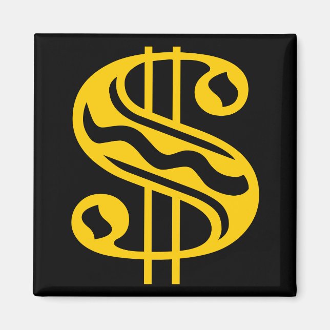 Dollar Sign - Amber Magnet (Front)