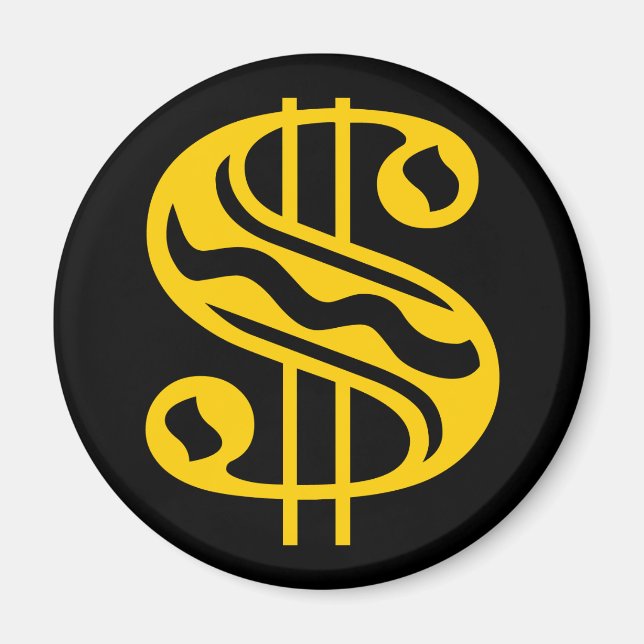 Dollar Sign - Amber Magnet (Front)