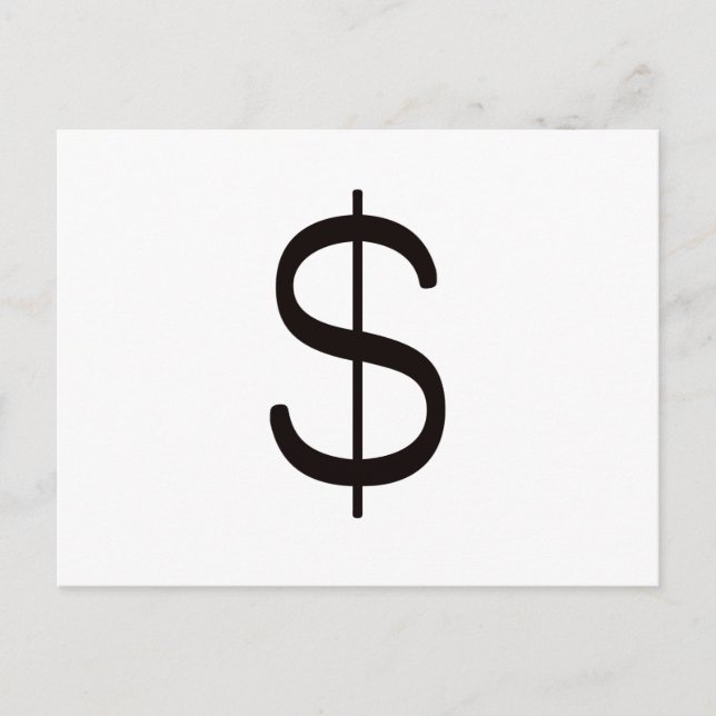 Dollar Sign$ Black Blue Red Postcard (Front)
