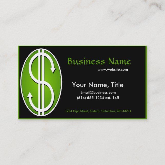 Dollar Sign Business Card (Front)