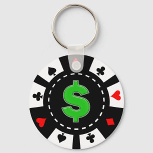 DOLLAR SIGN POKER CHIP KEYCHAIN