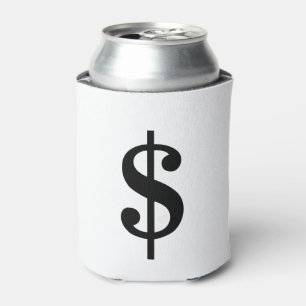 Dollar Sign Simple Classic Alphabet Can Cooler