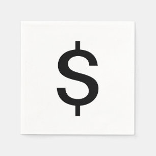 Dollar Sign   Simple Modern Alphabet Napkin
