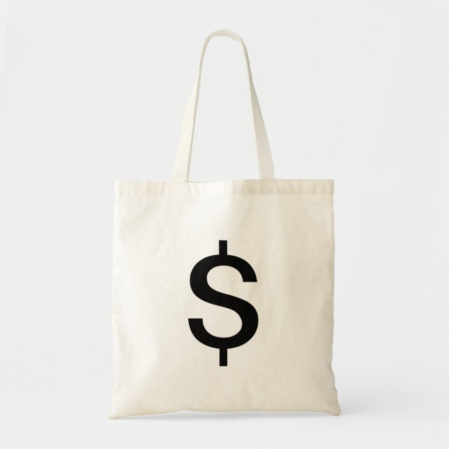 Dollar Sign | Simple Modern Alphabet Tote Bag (Front)