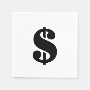 Dollar Sign Simple Stencil Alphabet Napkin