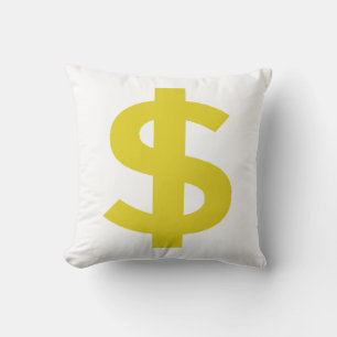 Dollar Sign Throw Pillow