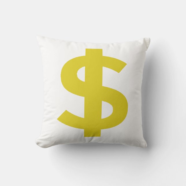 Dollar Sign Throw Pillow (Front)