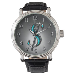 Dollar Sign Turquoise and Silver print Watch