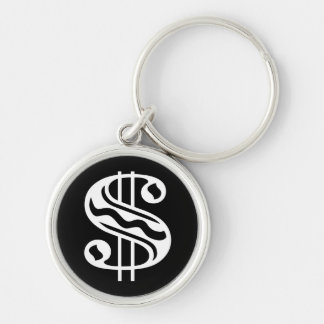 Dollar Sign - White Keychain