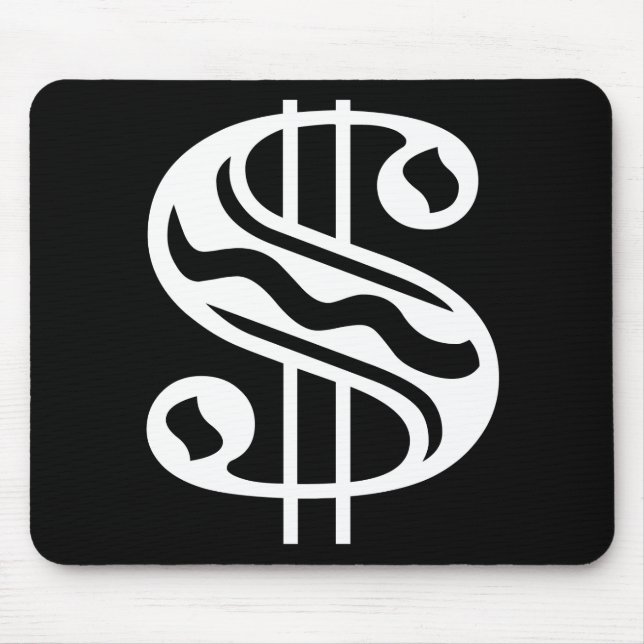 Dollar Sign - White Mouse Pad (Front)